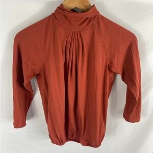 Charles Nolan New York Orange Turtleneck Top Size XS